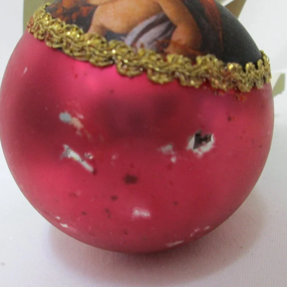 Kurt Adler Mother Mary w/ Baby Jesus glass Vintage Christmas Ornament 1977